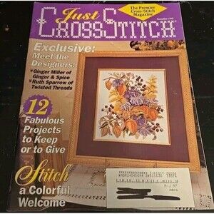 Just Cross Stitch magazine November 1996 Floral Sampler Cross Stitch Patterns